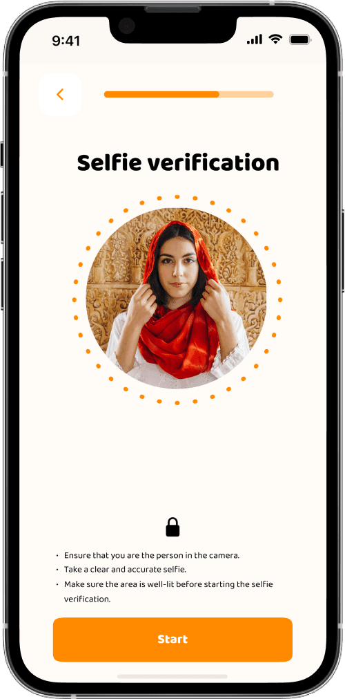 User completing selfie verification on Marriage matrimony app UK