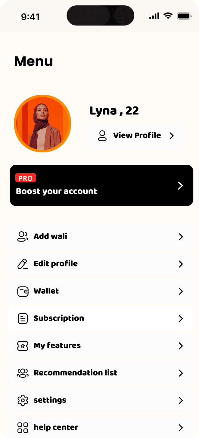 Muslimah Lyna Adding Wali on Vidnik